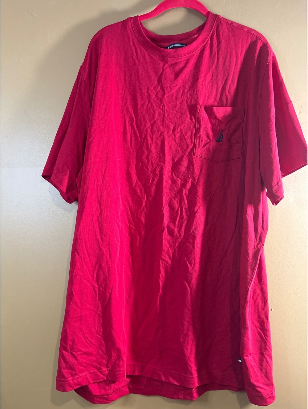 HC1227 Nautica Performance Tee Men's 1XL Red Cotton Blend T-Shirt